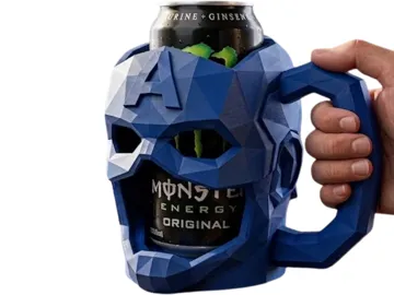 Tapa o cubierta: Captain America Can Holder – Low Poly Mug — vista de referencia 5