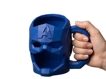 Tapa o cubierta: Captain America Can Holder – Low Poly Mug — vista de referencia 4