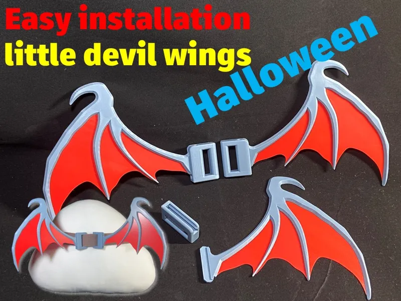 Halloween little devil wings (Easy installation)