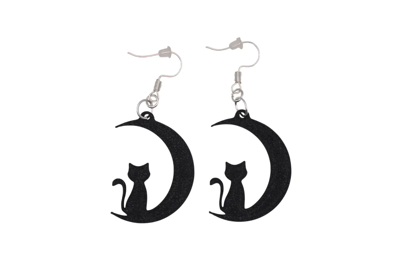 Halloween Earrings pt 11 - Cat Owl Wolf Earrings view 4