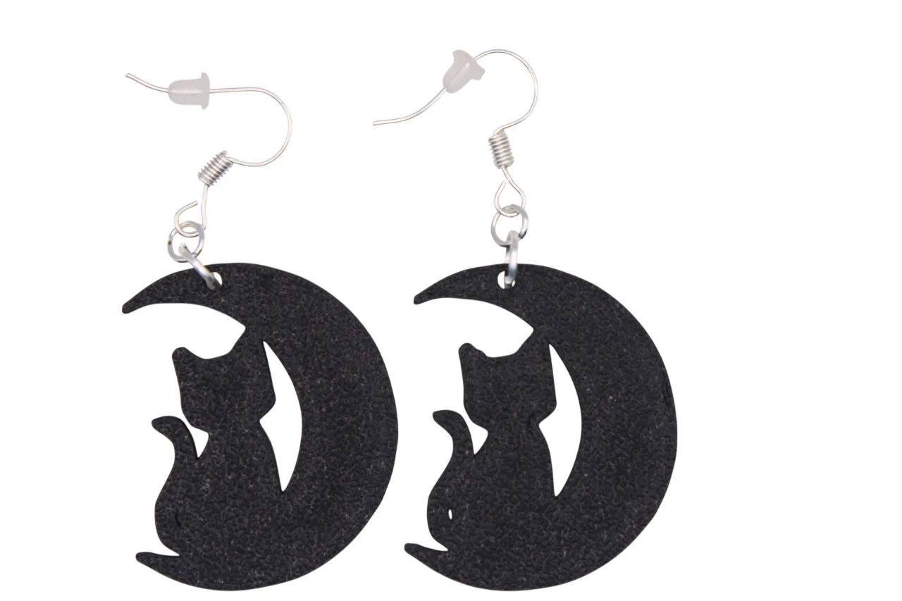Halloween Earrings pt 11 - Cat Owl Wolf Earrings view 3