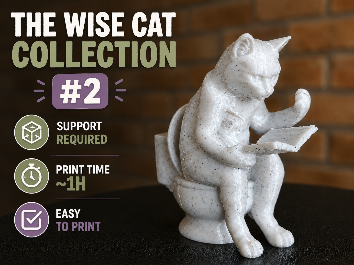 The wise cat on the toilet