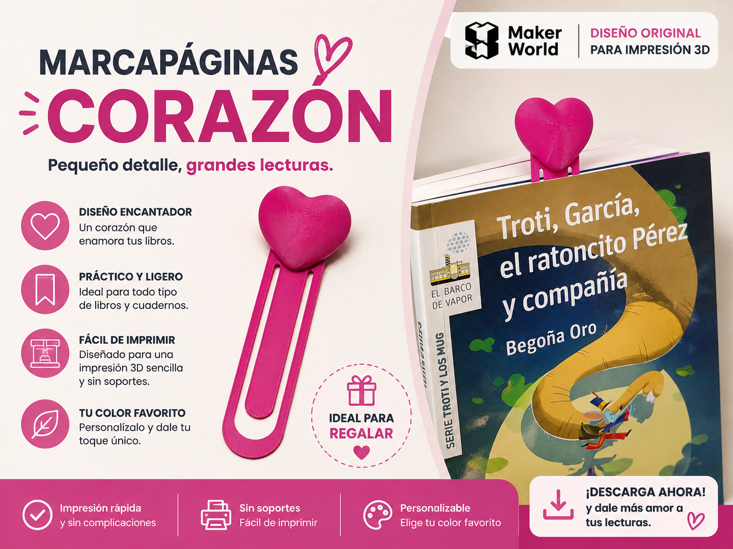 Marcapáginas Libro Corazón