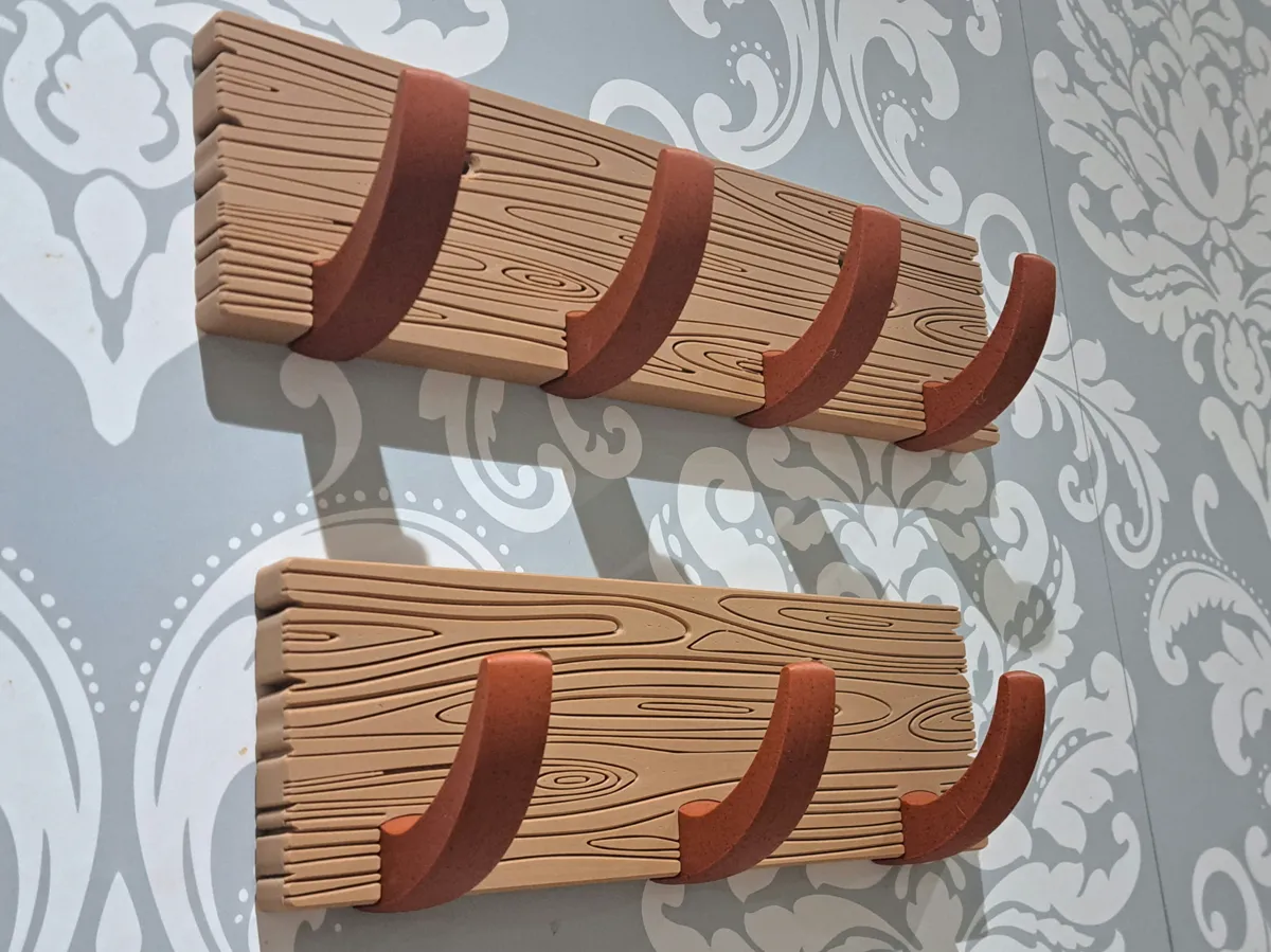 Coat Rack (Wooden Effect) - Free 3D Print Model - MakerWorld