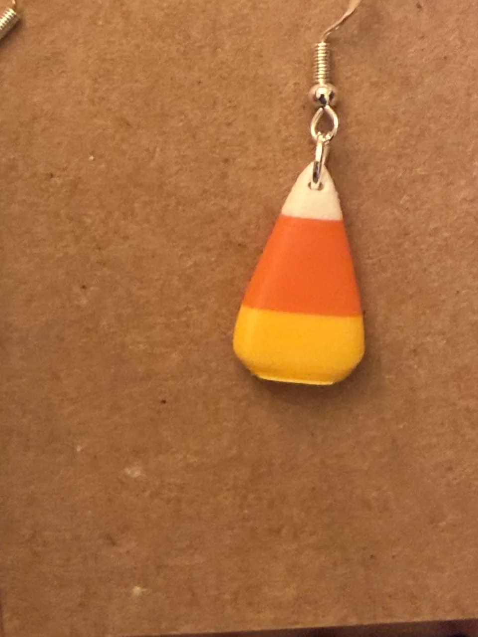 Candy Corn earrings view 2