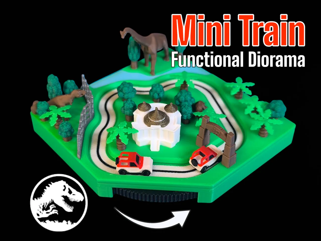 Functional Jurassic Park Diorama (Mini Train) view 2