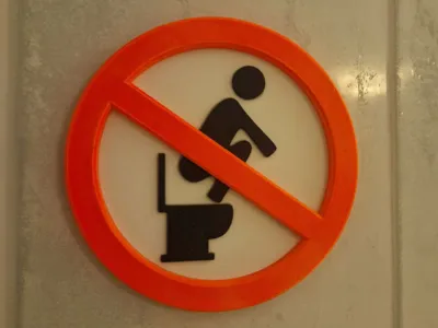 Bathroom sign (No Squatting on Toilet)