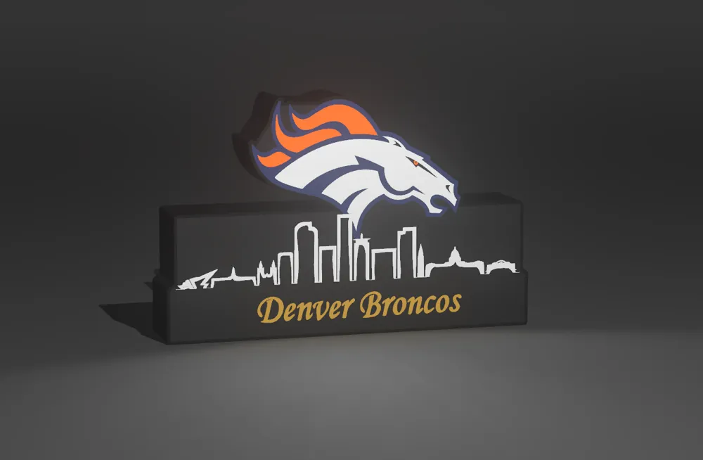 NFL Lightbox Denver Broncos with skyline Display! by Rotterdam_3d_Art ...
