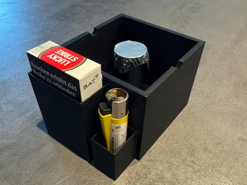 Ash Tray with Cigarette and Lighter holder