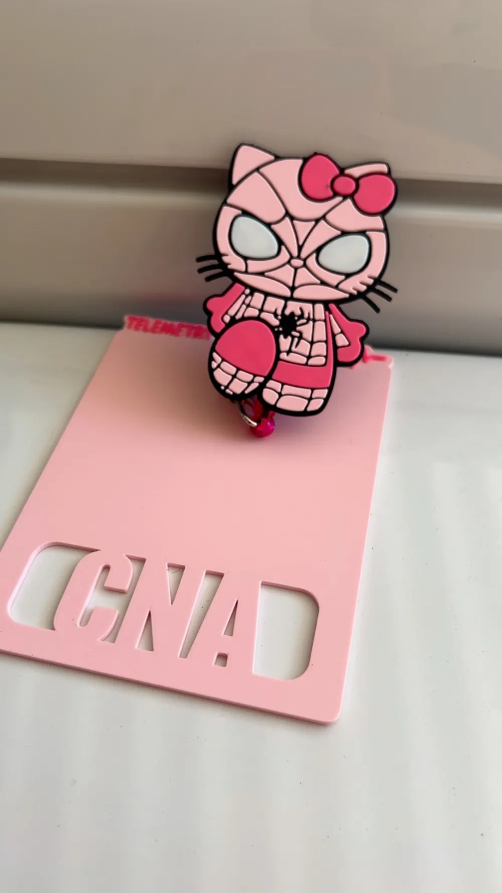 Hello Kitty Spiderman Badge Reel - Free 3D Print Model - MakerWorld