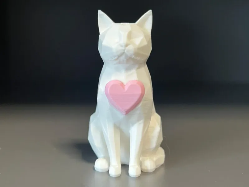 "My Heart Purrs For You" - Abstract Cat Sculpture