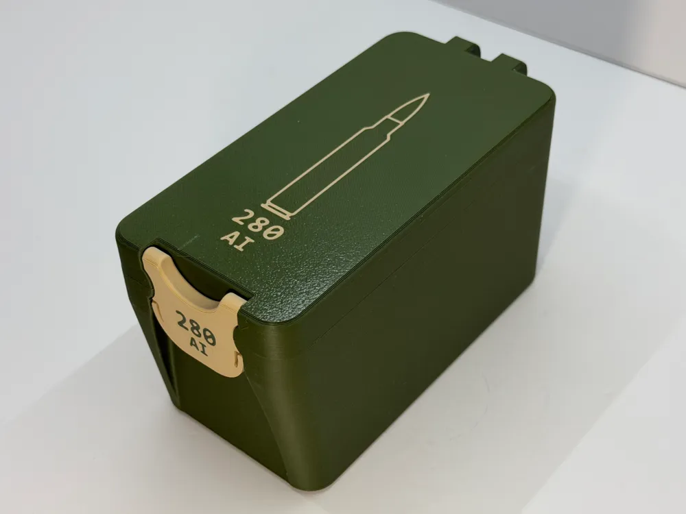 Caja o estuche: Ammo Box - 280 Ackley Improved - 50 Rounds. Referencia del modelo original.