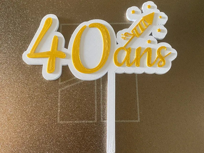 Cake topper 40 ans