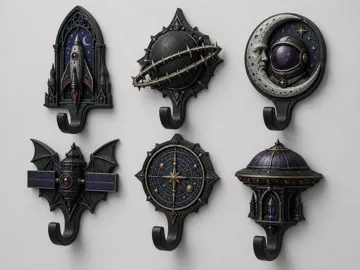 Letrero o emblema decorativo: Gothic Sci-Fi Space Wall Hooks — vista de referencia 2