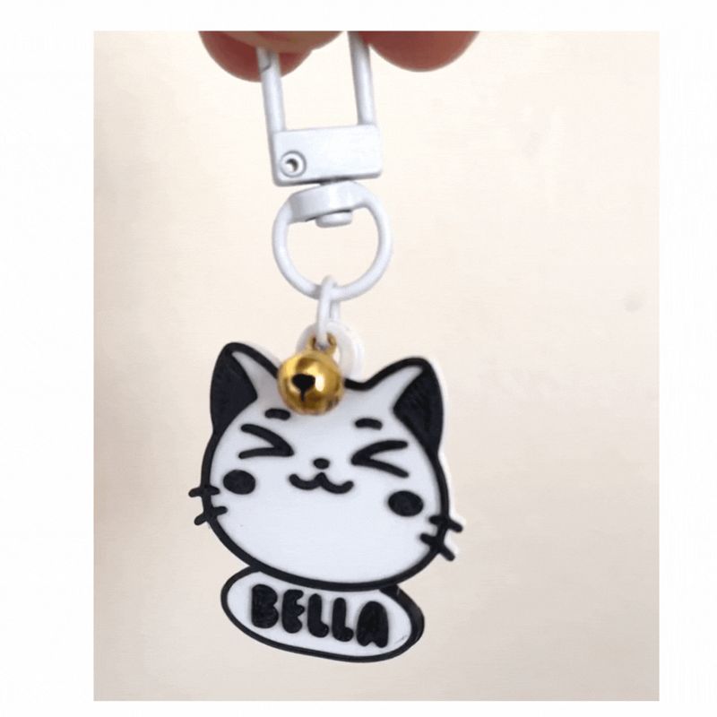 Smiling Cat Tag keychain