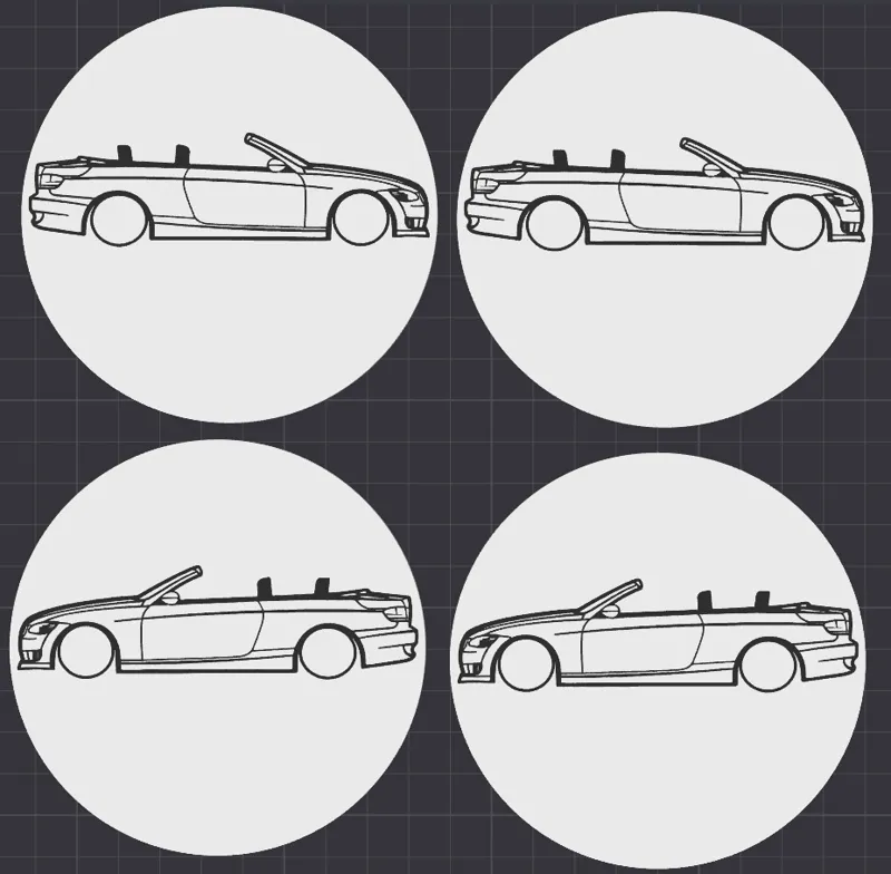 BMW E93 Cabrio Coaster Untersetzer