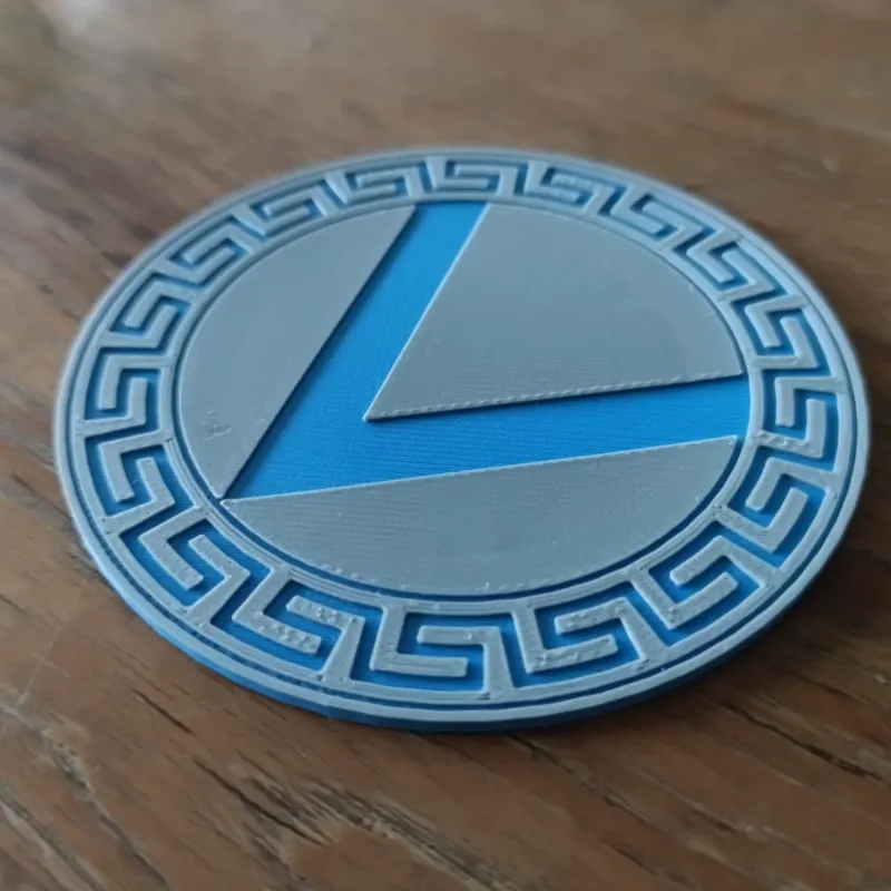 Coaster with spartan shield design