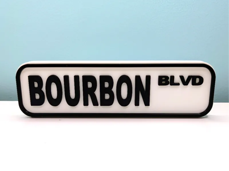 BOURBON BLVD street style sign 