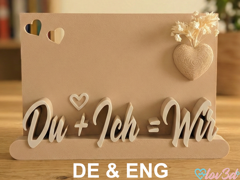 Self-Standing Card You + Me = Us