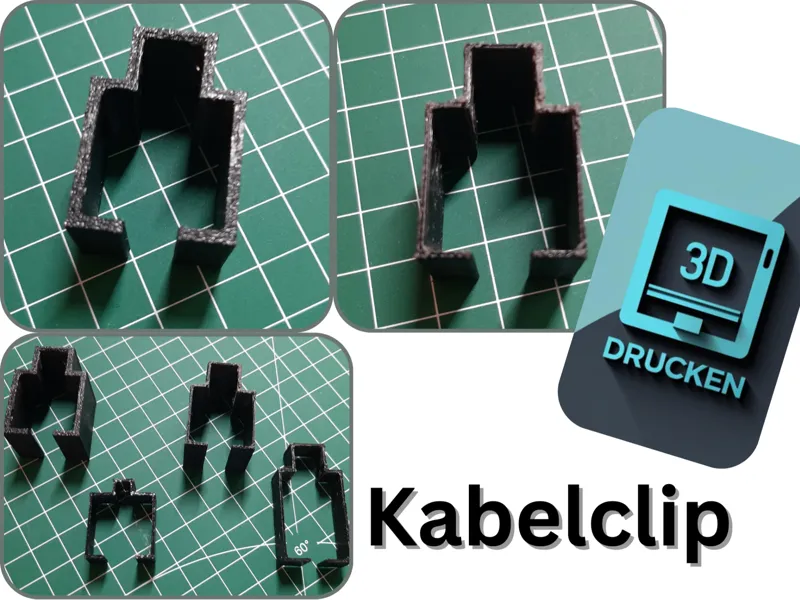 personalisierbarer Kabelclip für 4-eckige Stangen