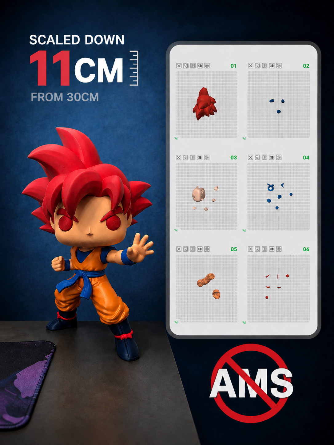 Goku Super Saiyan God 30/11cm. No AMS Easy montaje - 1