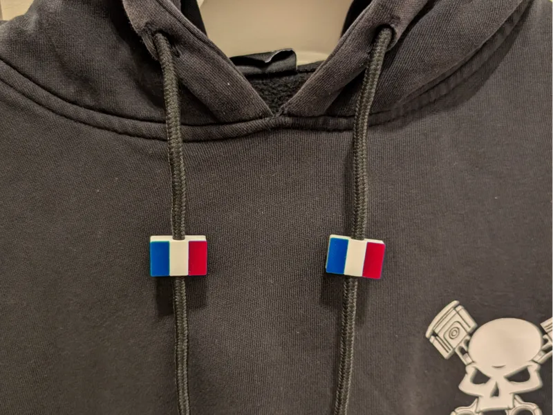 French Flag - Hoodie Drawstring Beads