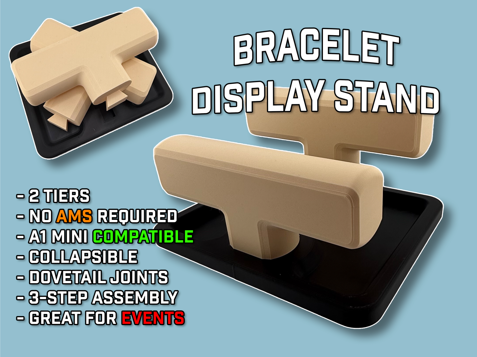 Collapsible Display Stand - bracelets or watches