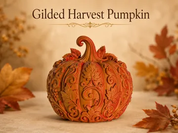 Accesorio de iluminación decorativa: Gilded Harvest Pumpkin Decor & Tealight Holder — vista de referencia 3