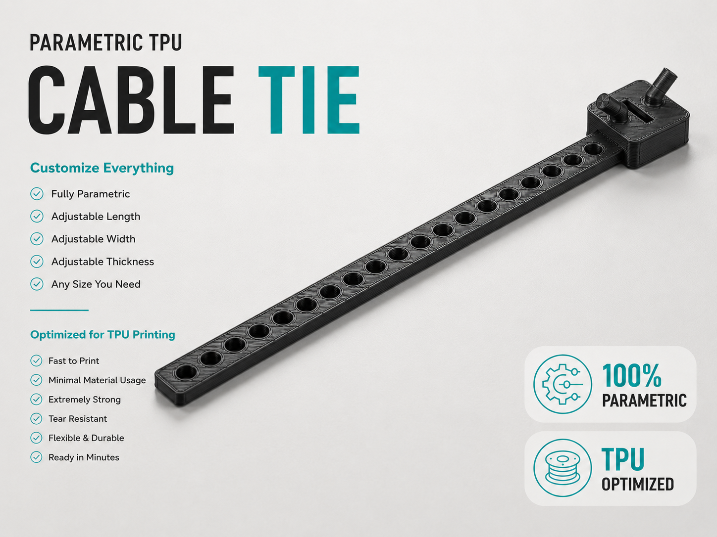 Kabelbinder Super stark TPU Parametrisch