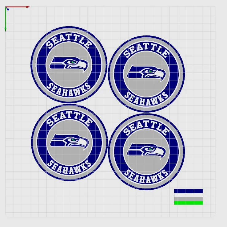 Seattle Seahawks - Coaster Set - Free 3D Print Model - MakerWorld