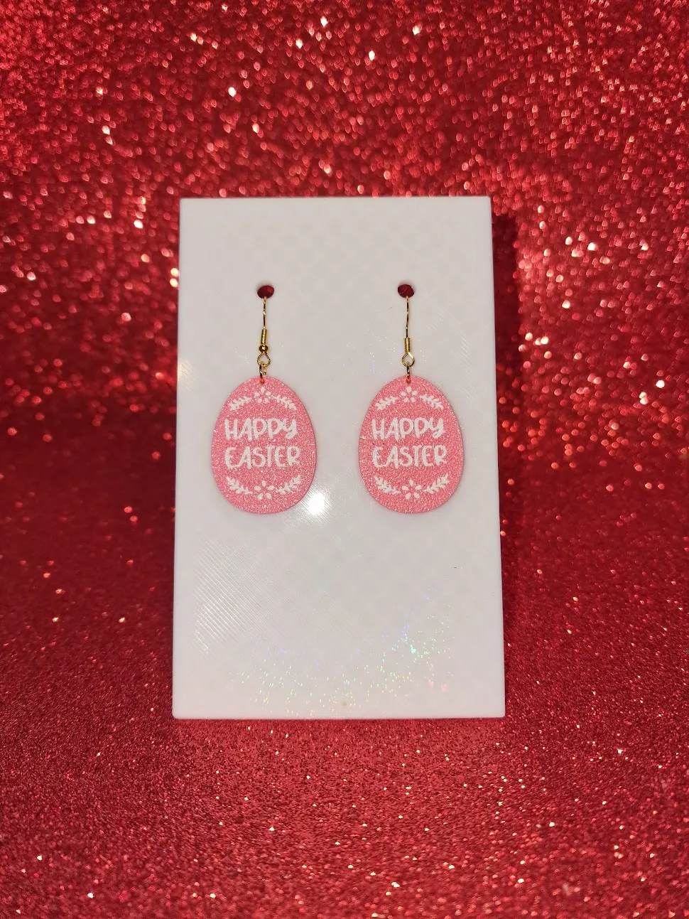 Happy easter egg earrings view 2