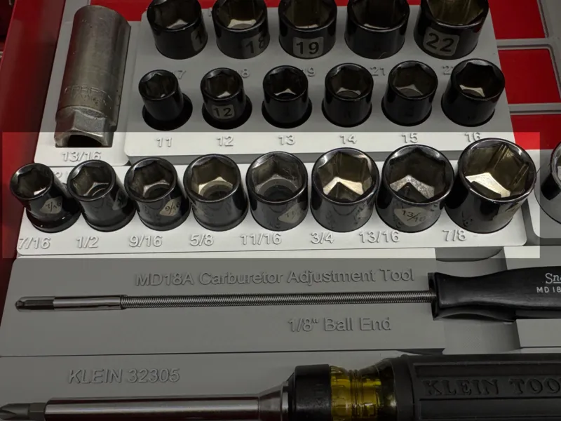 Stanley SAE 1/2 drive socket tray