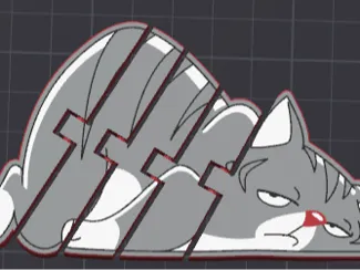 Grumpy Flexi Cat Keychain