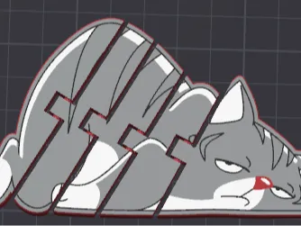 Grumpy Flexi Cat Keychain
