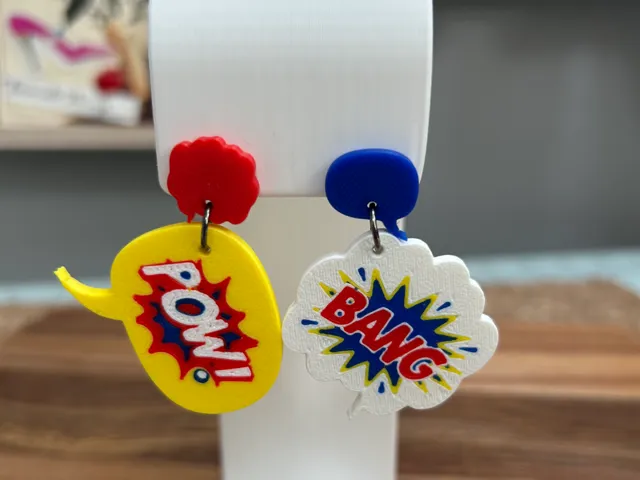 retro pop art abstract earrings
