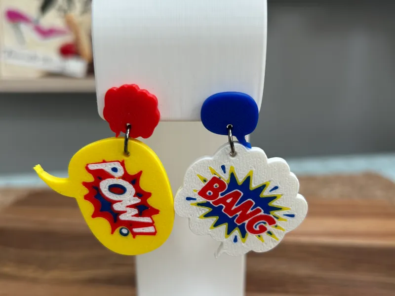 retro pop art abstract earrings