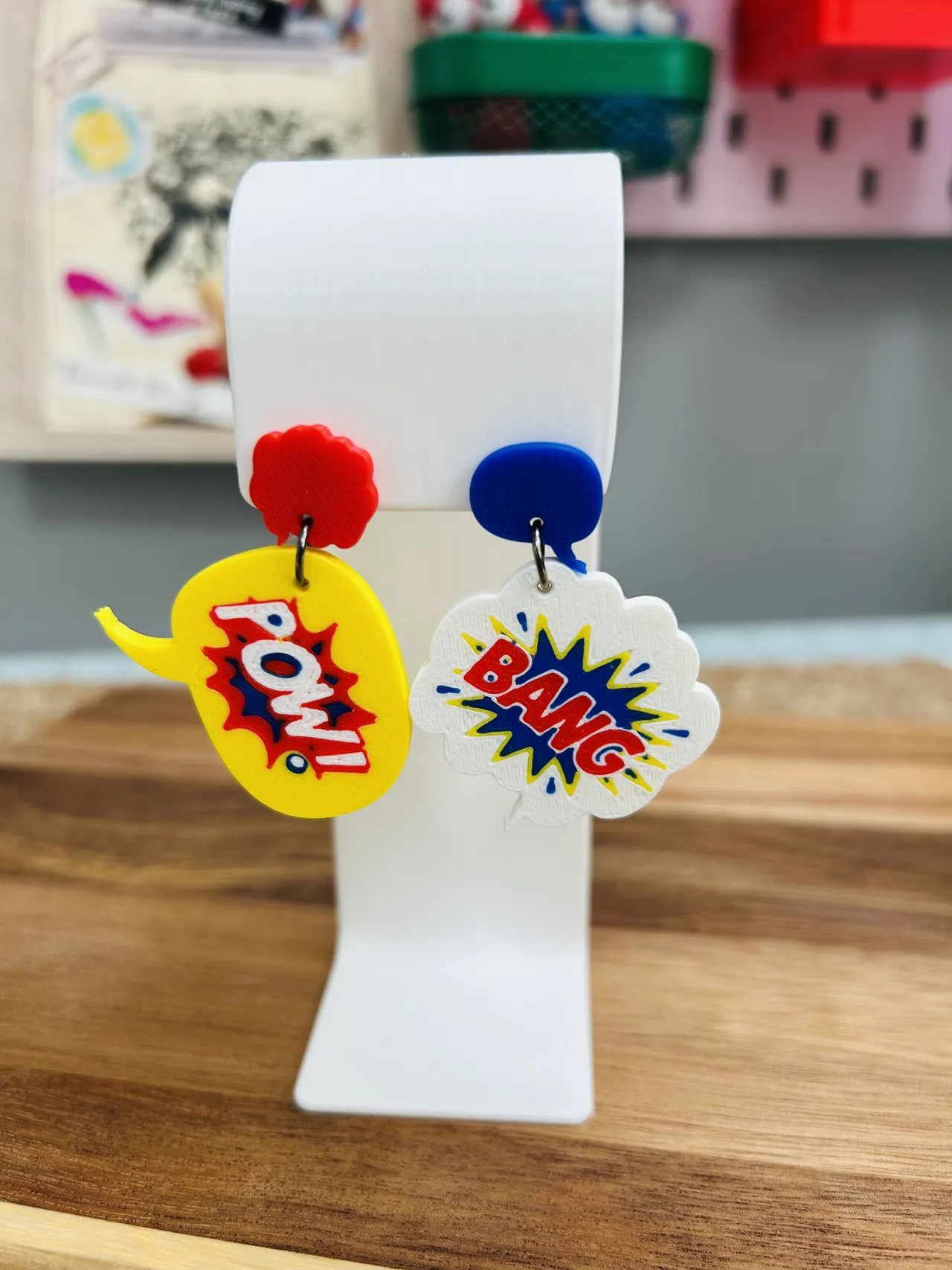 retro pop art abstract earrings view 4