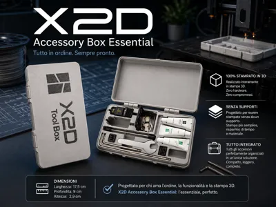 X2D Essential Accessory organizers print in place