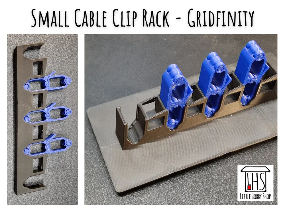 Small Cable Clip Rack - Gridfinity Version - Free 3D Print Model ...