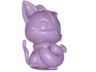 Baby cute cat with donut keychain