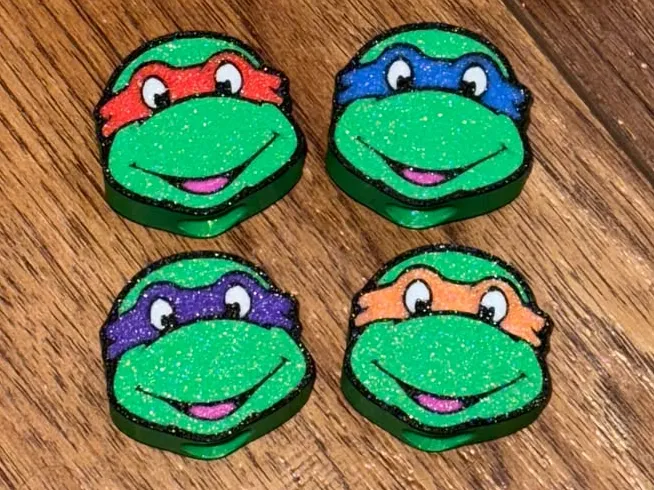 Ninja Turtle Straw Toppers (Dual -Sided)