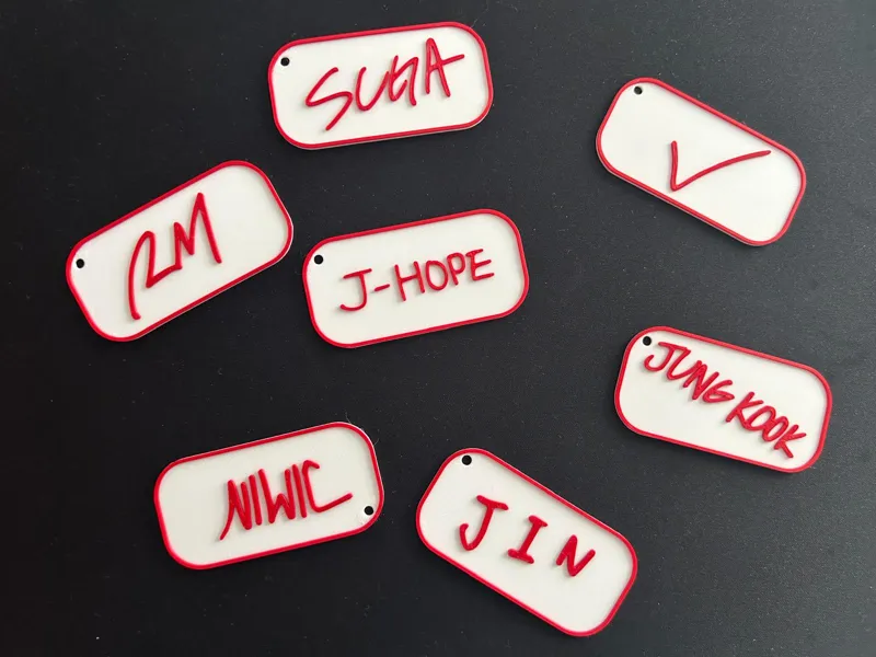 BTS Inspired Keychains/Tags – Fast Print