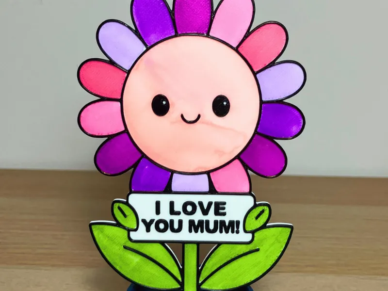 “I Love You Mum” Happy Daisy Colouring Activity