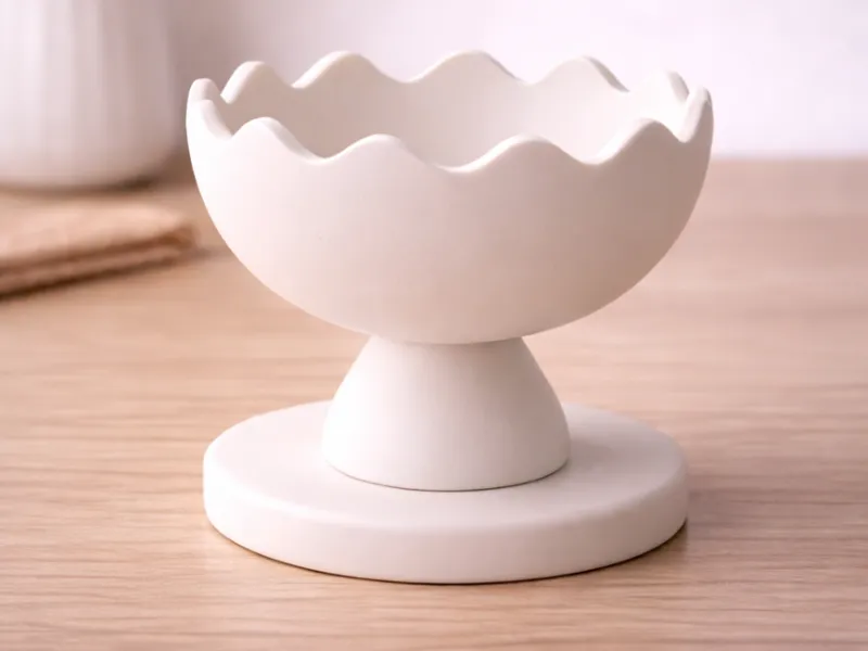 Minimalist 3D Printed Scalloped Easter Bowl