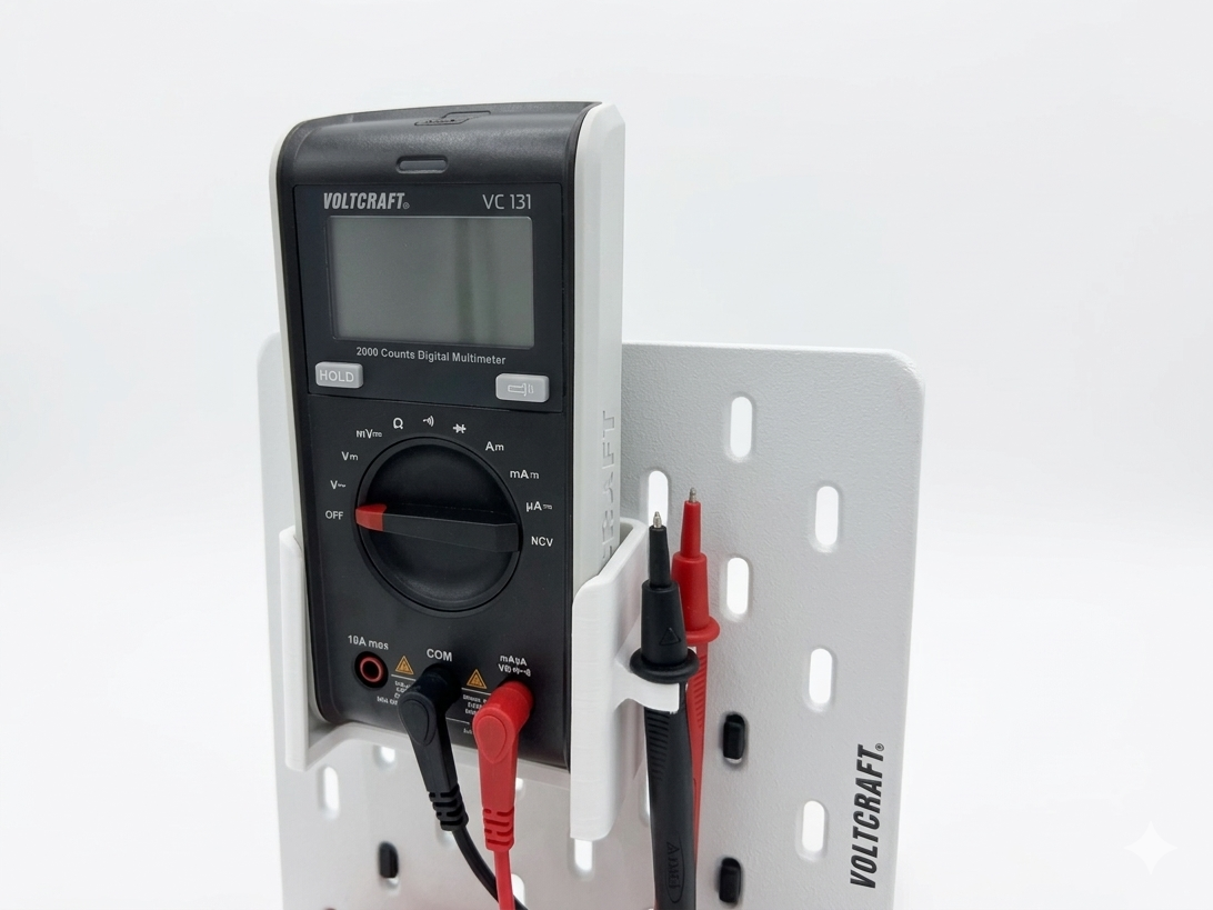 IKEA Skadis Halterung: Voltcraft VC131 Multimeter