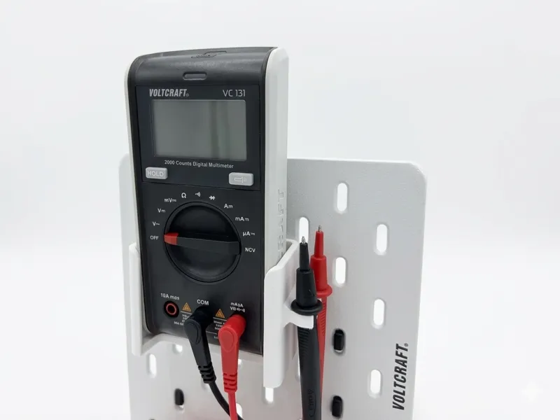 IKEA Skadis Halterung: Voltcraft VC131 Multimeter