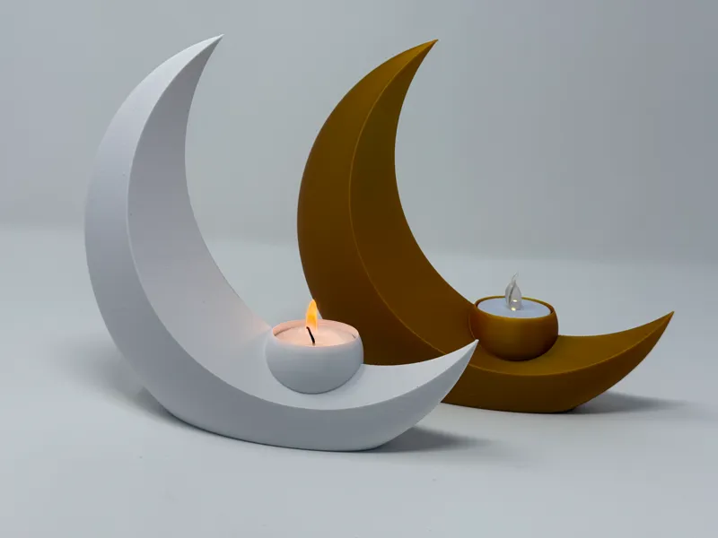 Crescent moonlight tealight or candle holder
