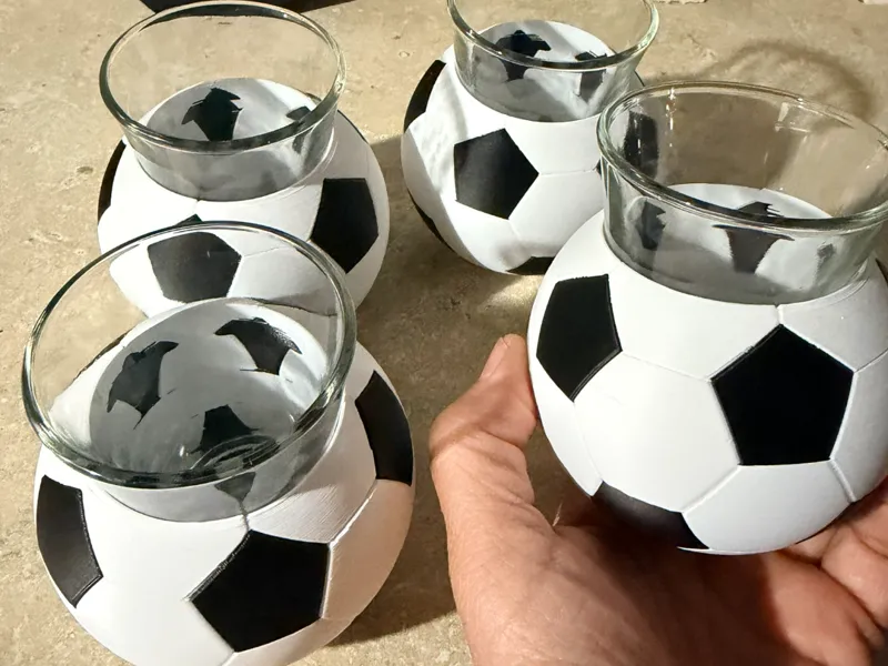 Soccer ball shot glass koozie