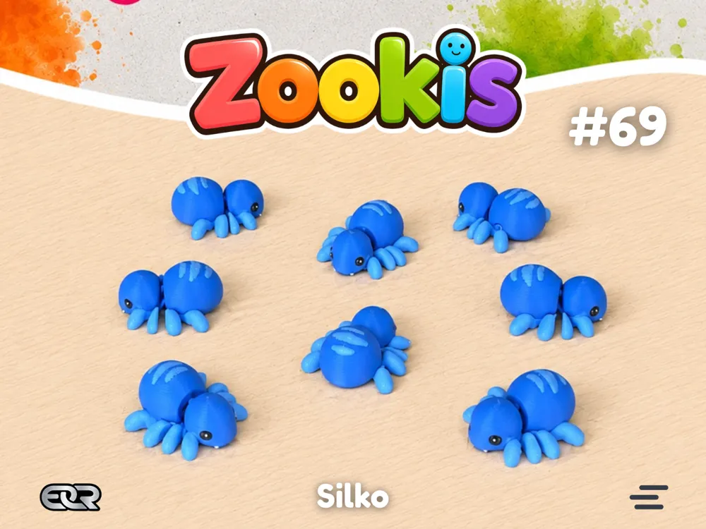 Modelo para impresión 3D: Zookis -Silko (spider) #69. Referencia del modelo original.