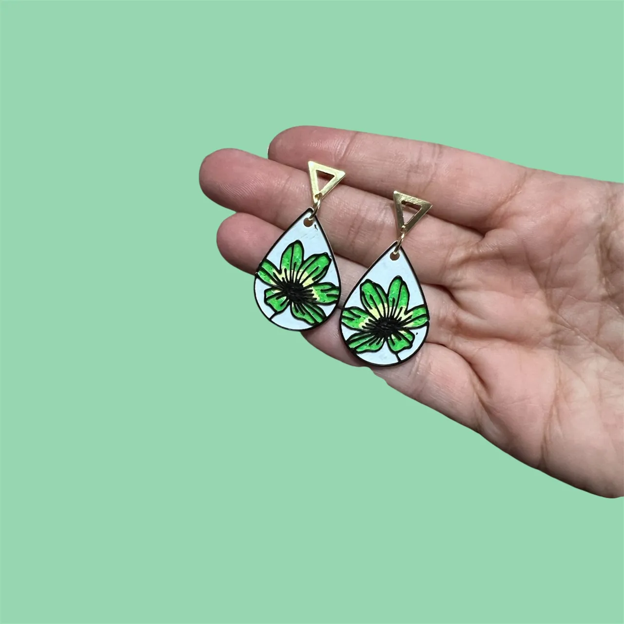 Pendientes flor en gota view 3